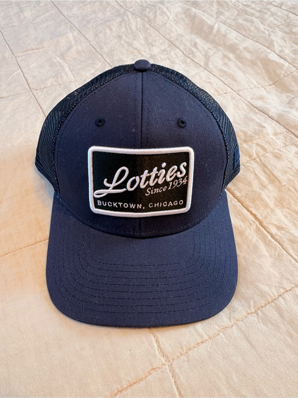 Lottie's Bucktown Chicago Trucker Hat - Navy with White Patch